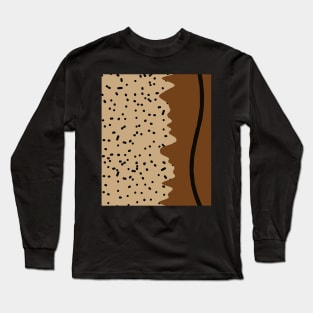 Warm Toned Dots Boho Abstract Shapes  Design Long Sleeve T-Shirt